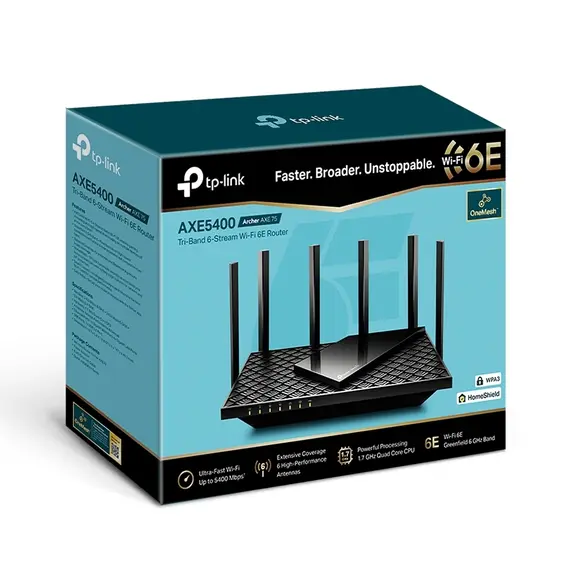 ​TP-Link Router ​AXE5400 Tri-Band Gigabit Wi-Fi 6E (Archer AXE75)