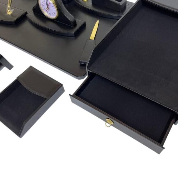 Office Set Black Luxury Leather 10 PCs KING STYLE