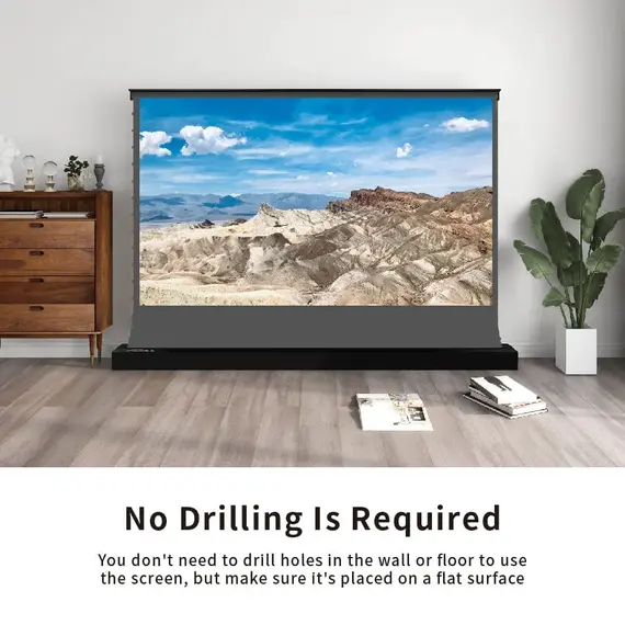 ام جي شاشة بروجكتور أرضية كهربائية مع أوبسيديان ALR مقاس 120 بوصة رمادي