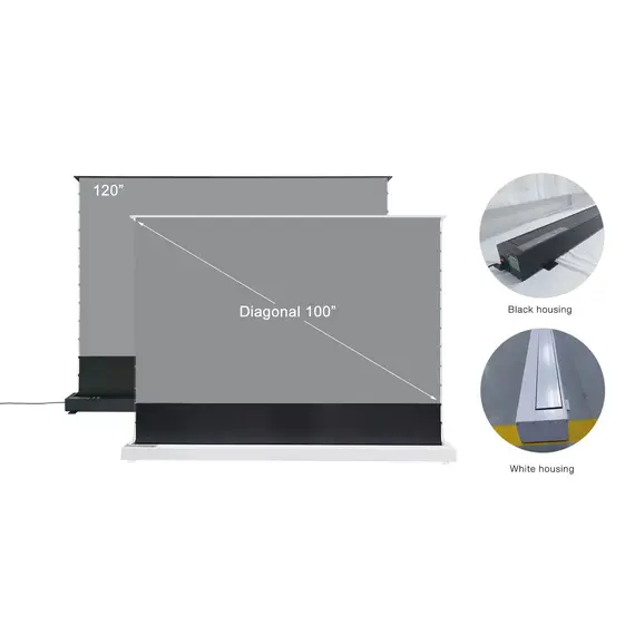 ام جي شاشة بروجكتور أرضية كهربائية قابلة للطي مقاس 120 بوصة باللون الرمادي