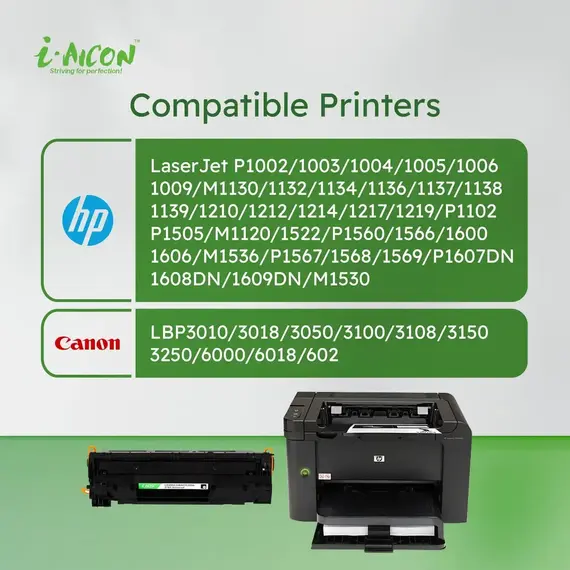 ​i-Aicon Compatible Laser Toner Black (HP CB435A|35A / CB436A|35A /CE285A|85A / CE278A|78A / Canon 125/312/313/325/712/713/725/912/913/925)