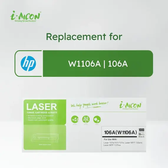 i-Aicon Compatible Laser Toner Black (HP W1106A|106A) i-Aicon Compatible Laser Toner Black (HP W1106A|106A)