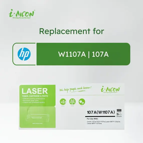 ​​i-Aicon Compatible Laser Toner Black (HP W1107A|107A)