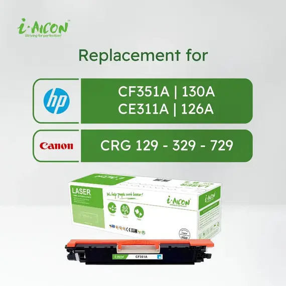 ​i-Aicon Compatible Laser Toner Cyan (HP CF351A|130A / CE311A|126A / Canon 129/329/729)