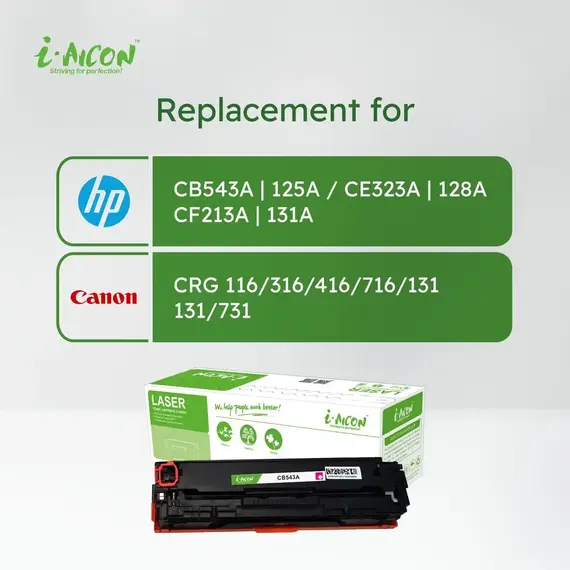 ​i-Aicon Compatible Laser Toner Magenta (HP CB543A|125A / CE323A|128A / CF213A|131A / Canon 116/316/416/716/131/131/731)