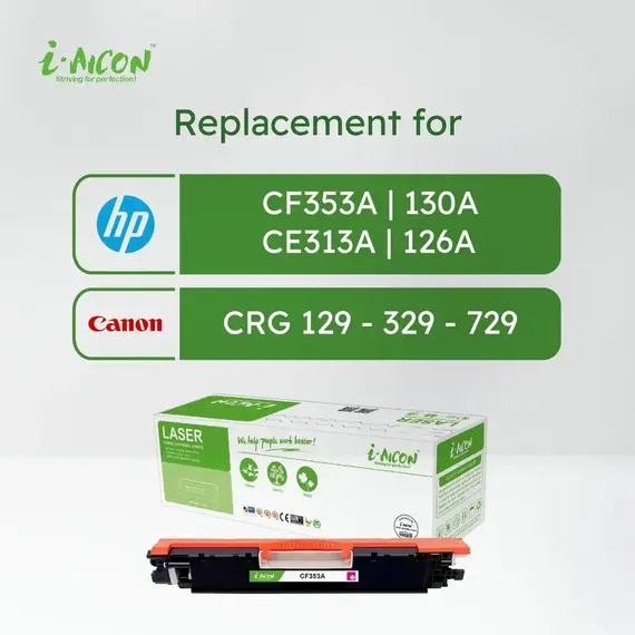 ​i-Aicon Compatible Laser Toner Magenta (HP CF353A|130A / CE313A|126A / Canon 129/329/729)