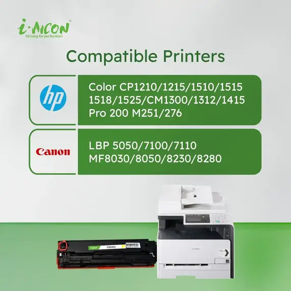 ​i-Aicon Compatible Laser Toner Yellow (HP CB542A|125A / CE322A|128A / CF212A|131A / Canon 116/316/416/716/131/131/731)