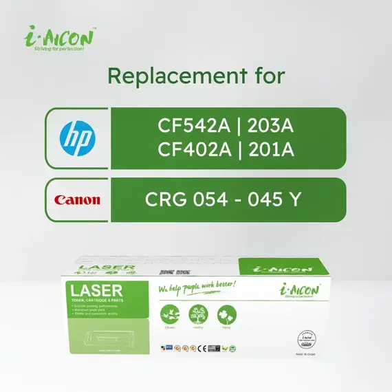 ​i-Aicon Compatible Laser Toner Yellow (HP CF542A|203A / CF402A|201A / Canon 054/045)