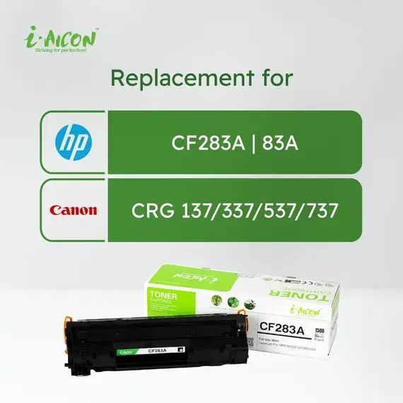 i-Aicon Compatible Laser Toner Black (HP CF283A | 83A / Canon 137/337/537/737)