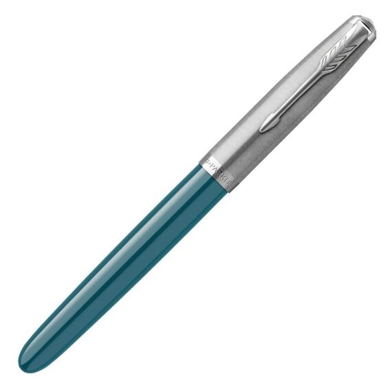PARKER 51 Medium Fountain Pen Teal Blue Chrome Trim