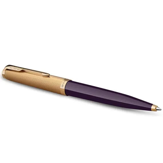PARKER 51 Premium Medium Ballpoint Pen Plum Gold Trim Black Ink, 2 image