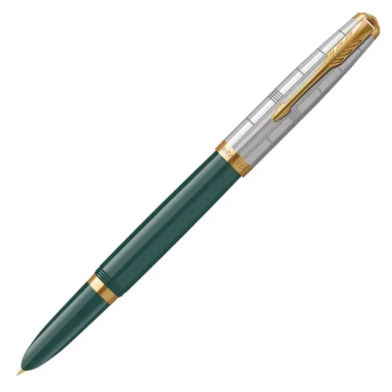 PARKER 51 Premium Medium Fountain Pen Forest Green Gold Trim, 2 image
