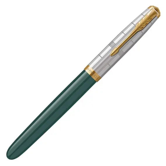 PARKER 51 Premium Medium Fountain Pen Forest Green Gold Trim, 3 image