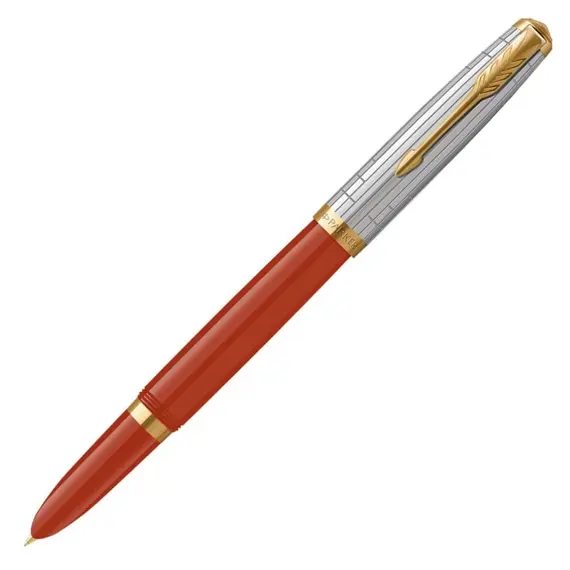 PARKER 51 Premium Medium Fountain Pen Red Rage Gold Trim, 2 image