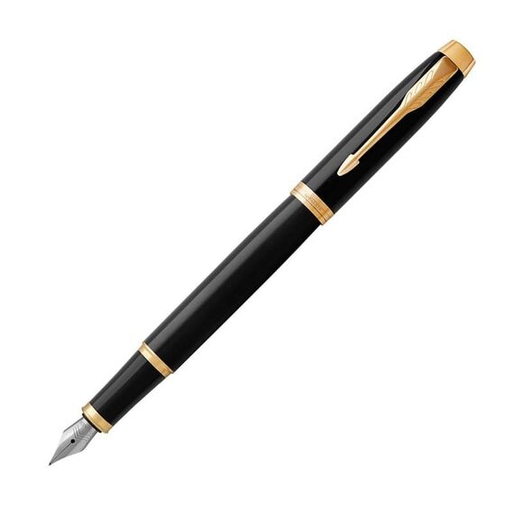 PARKER IM Medium Fountain Pen Black with Gold Trim