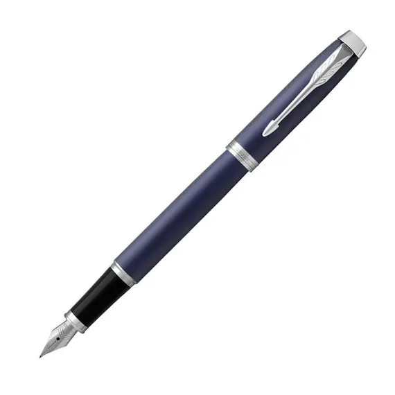 PARKER IM Medium Fountain Pen Blue Chrome Trim, 2 image