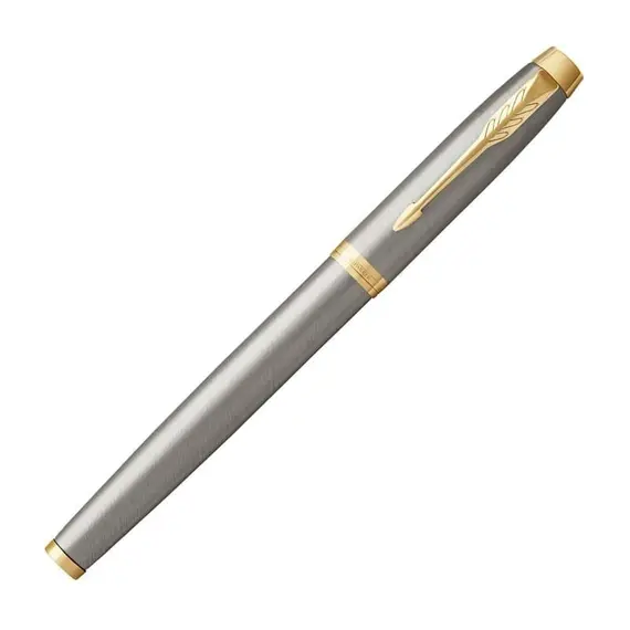 PARKER IM Medium Fountain Pen Brushed Metal Gold Trim, 3 image