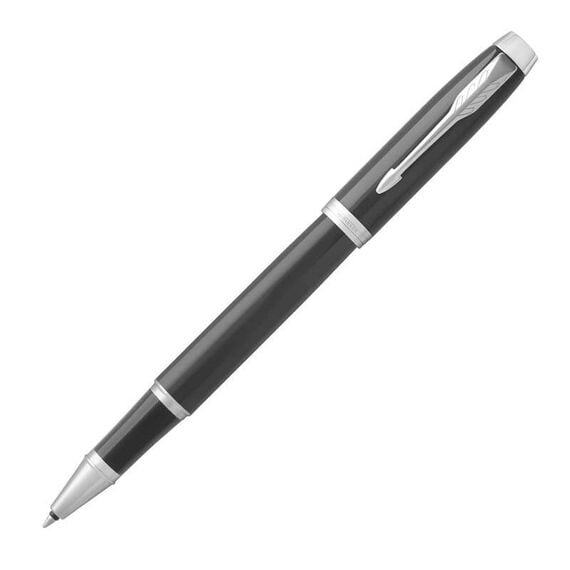 PARKER IM Medium Rollerball Pen Black Chrome Trim Blue Ink
