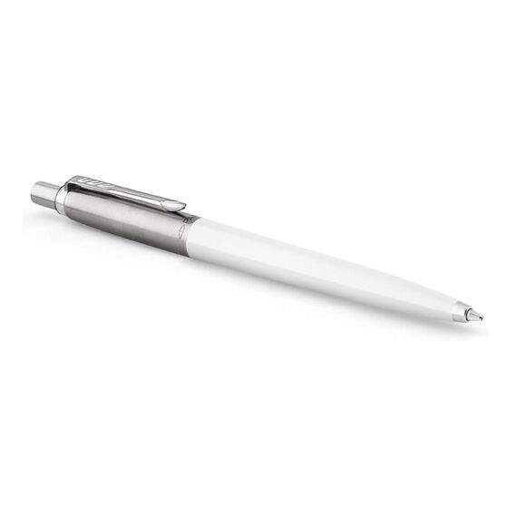 PARKER Jotter Ballpoint Pen White Chrome Trim
