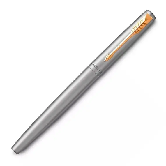 PARKER Jotter Rollerball Pen Steel with Gold Trim, 2 image