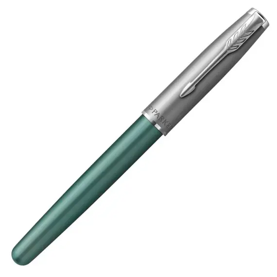 PARKER Sonnet Essential Fine Rollerball Pen Metal and Green Lacquer Palladium Trim Black Ink, 3 image