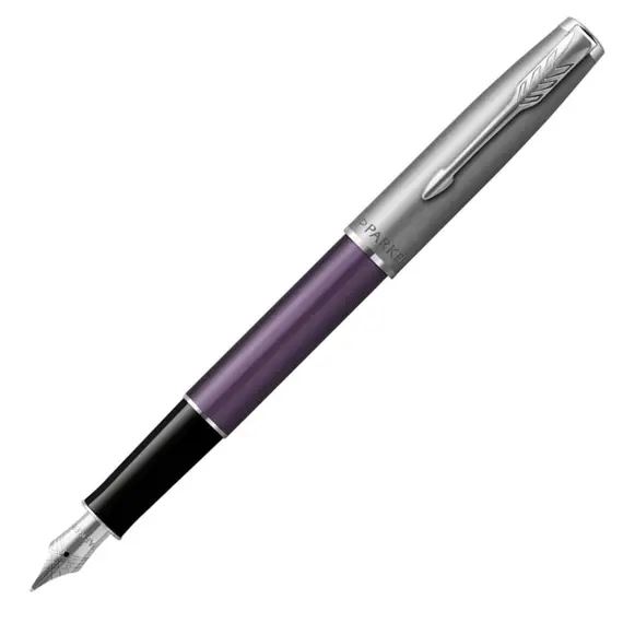 PARKER Sonnet Essential Medium Fountain Pen Metal and Violet Lacquer Palladium Trim, 2 image