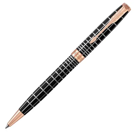 PARKER Sonnet Medium Ballpoint Pen Brown Rubber Rose Gold Trim Black Ink, 2 image