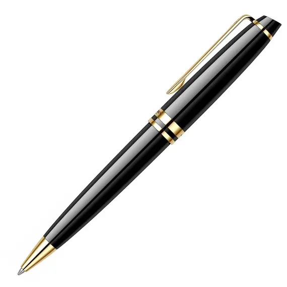 WATERMAN Expert Ballpoint Pen Black Gold Trim