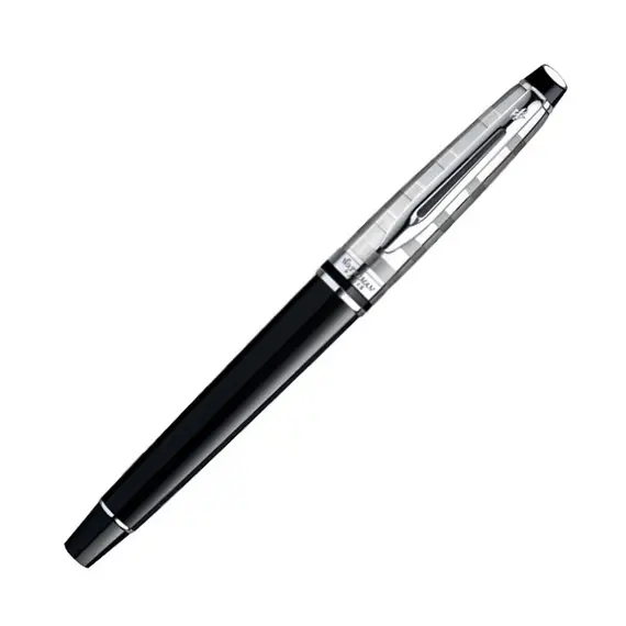 WATERMAN Expert Deluxe Rollerball Pen Black Chrome Trim, 2 image