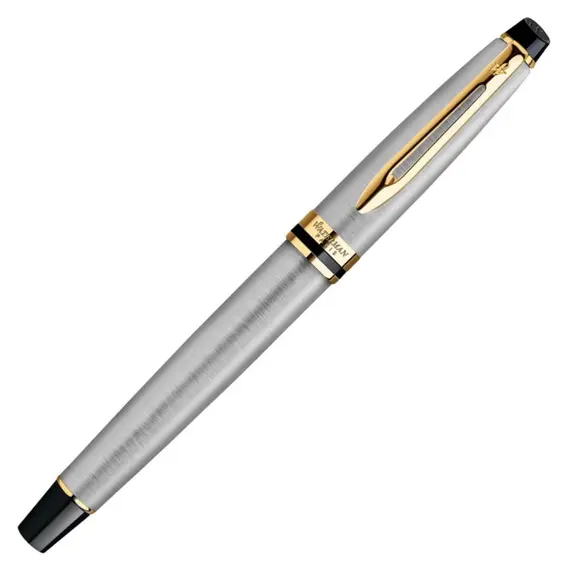 ووترمان قلم اكسبرت رولربول ستانلس ستيل بحواف ذهبية