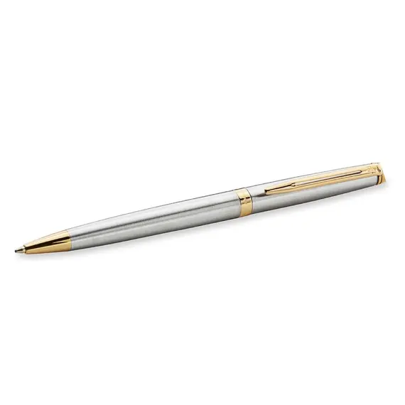 WATERMAN Hemisphere Ballpoint Pen Stainless Steel Gold Trim, 2 image