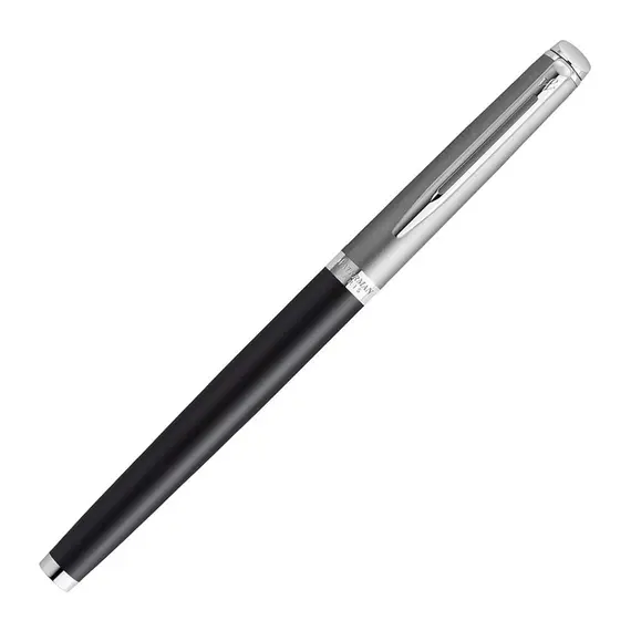 WATERMAN Hemisphere Essential Fountain Pen Matte Stainless Steel and Black Barrel Chrome Trim, 2 image