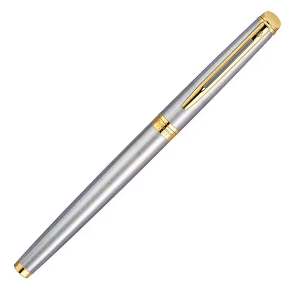 WATERMAN Hemisphere Rollerball Pen Stainless Steel Gold Trim, 2 image