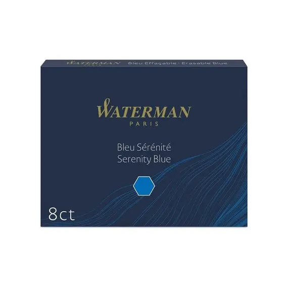 WATERMAN Ink Cartridges for Fountain Pen Blue (8 pcs/pack), 2 image