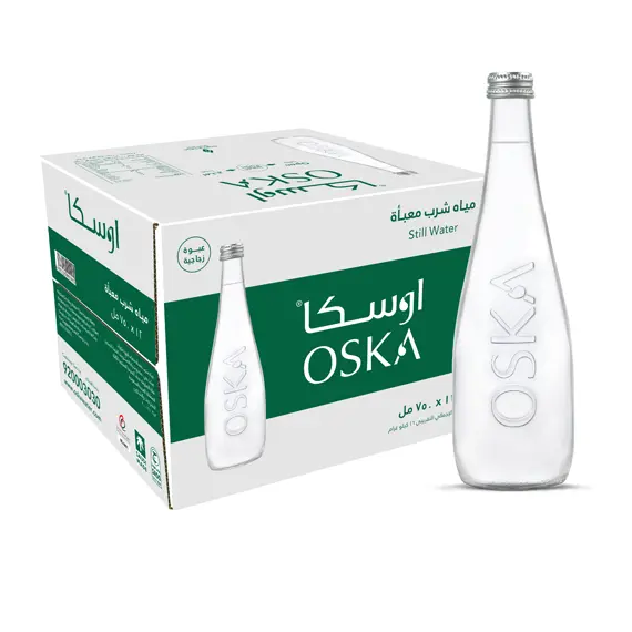 مياه اوسكا عادية 750 مل زجاج (1 كرتون × 12 عبوة)