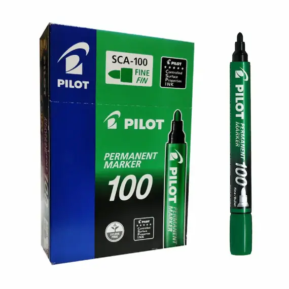 PILOT Permanent Marker Round Green (12 pcs/box)