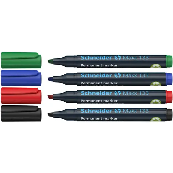 SCHNEIDER Maxx 133 Permenent Marker Chisel Tip 4 Colors (10 pcs/box)