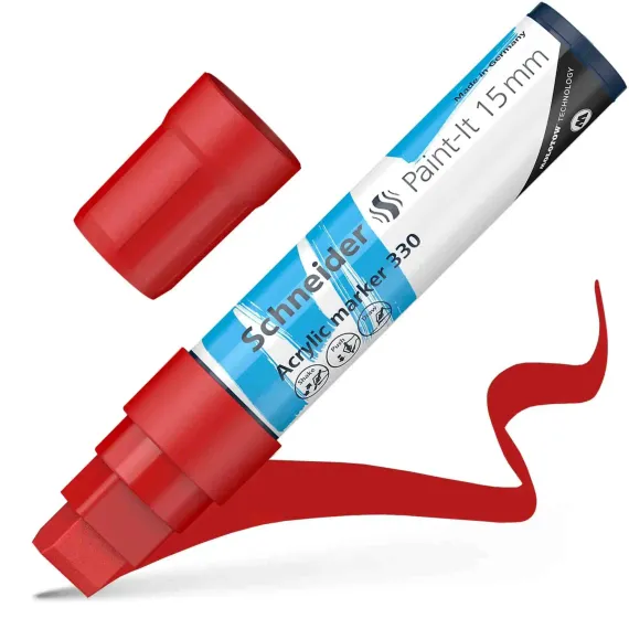 شنايدر بينت-إت 330 اكريلك ماركر 15mm أحمر  (5 حبة/علبة)