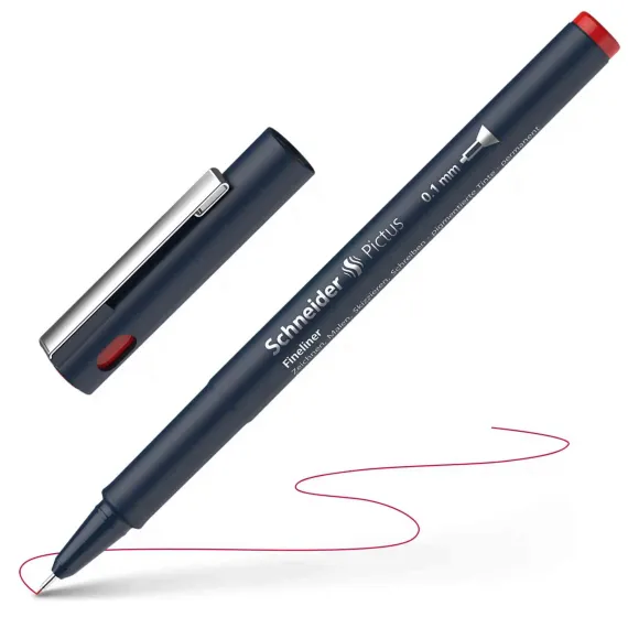 SCHNEIDER  Pictus Fineliner Pen 0.1mm Red (6 pcs/box)