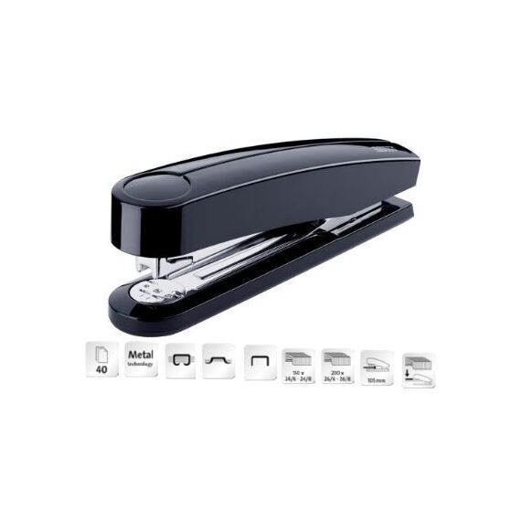 Stapler, NOVUS B5, Black, 40 Sheets, Office Stapler