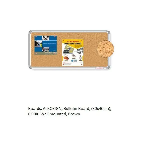 Cork Bulletin Board (30x40cm) - Wall Mounted Brown Corkboard