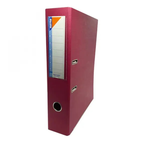 MINTRA Red Plastic 2-Ring Binder, A4 Size, 70mm Spine - Box File & Labels