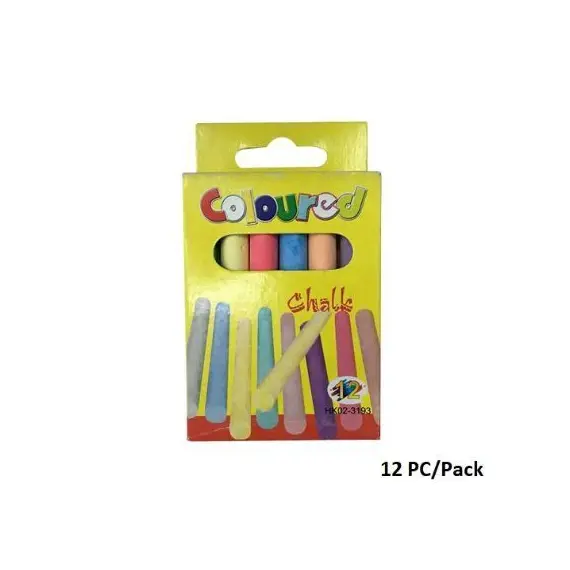 سبورة طباشير،طباشير ، ألوان متنوعة ، 12 حبة /علبة