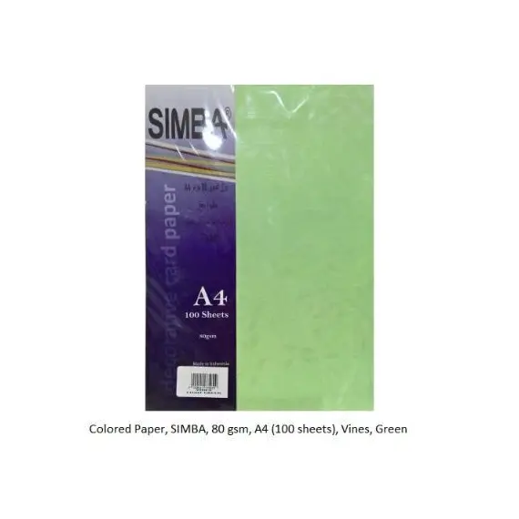 Colored Paper, SIMBA, 80 gsm, A4 (100 sheets), Vines, Green