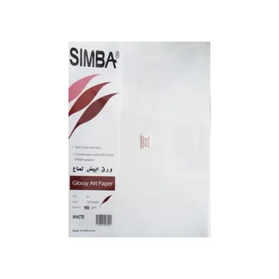 Colored Paper,  90 gsm, A4 (100 sheets), Glossy Art Paper, White