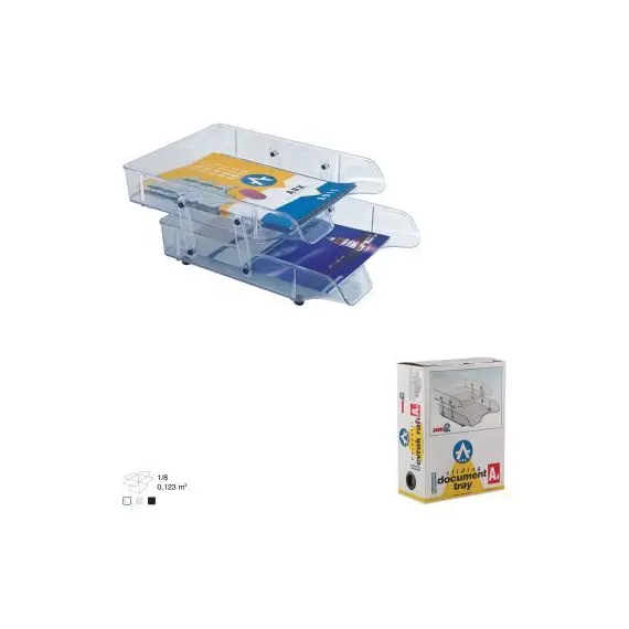 ادوات تنظيم المكتب، ار كي، حاوية مستندات مكتبية متحركة 2082، 2 رف، بلاستيك، شفاف