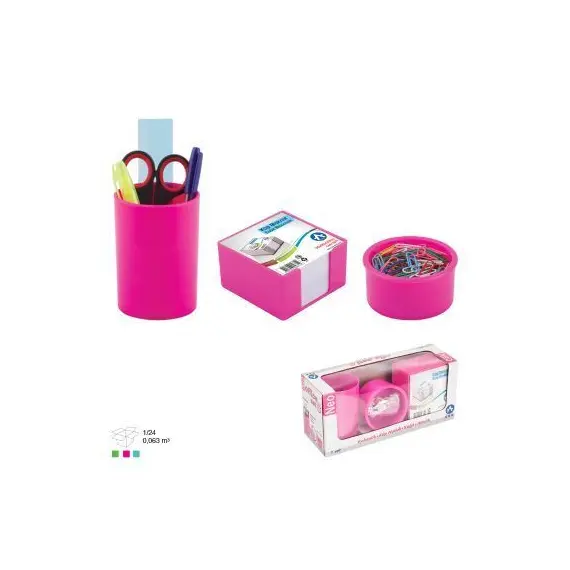 Desk Organizer, ARK, Office 4 Set, 4 PCs, Plastic, Pink