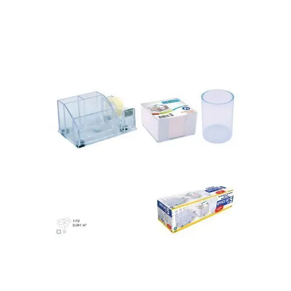 Desk Organizer, ARK, Office 5 Set , 5 PCs, Plastic, Clear
