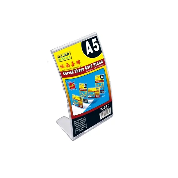 ادوات تنظيم المكتب، كيجا، حامل عرض صورة طولي منحي 275، A5، بلاستيك، شفاف