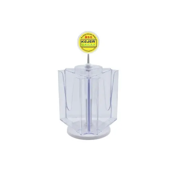 Desk Organizer, KEJEA, Rotating Literature Holder  K-287, 3 Pocket, A4, Plastic, Clear